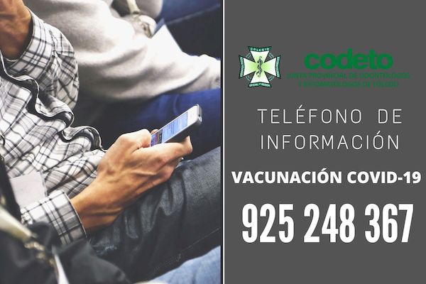 Teléfono de información vacunación COVID-19 personal de primera línea en el ámbito Sanitario y Sociosanitario