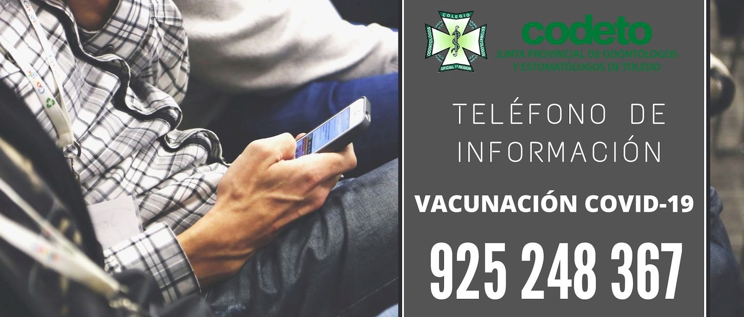 Teléfono de información vacunación COVID-19 personal de primera línea en el ámbito Sanitario y Sociosanitario